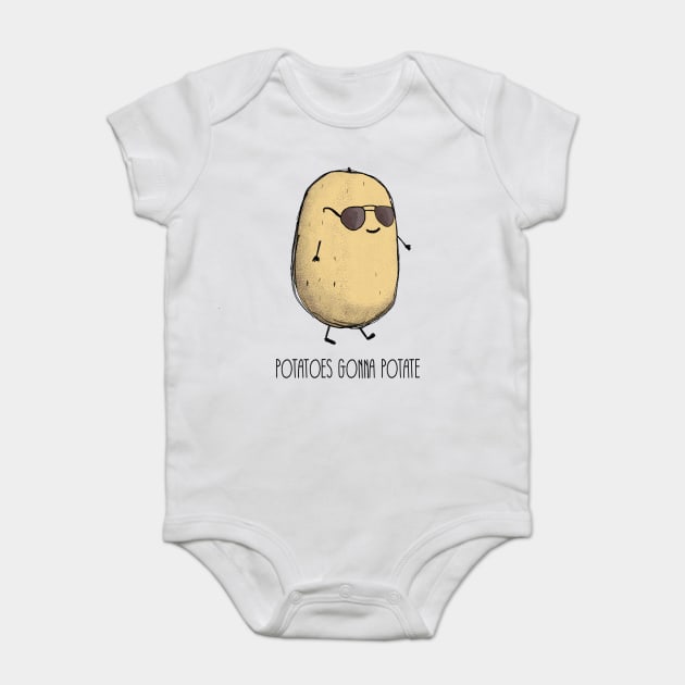 Potatoes gonna potate Baby Bodysuit by Dreamy Panda Designs